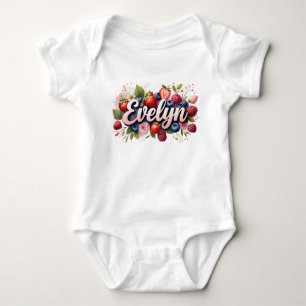 Body Para Bebé Baby Bodysuit Evelyn Berry Floral Design