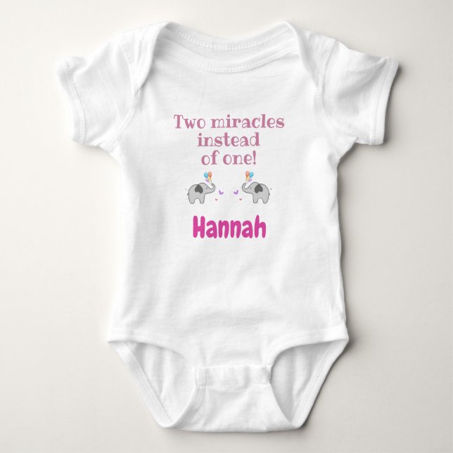 Body Para Bebé Baby Bodysuit for Twins, Personalized Twins Gifts, (Anverso)