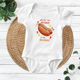 Body Para Bebé Baby Bodysuit hot dog Ketchup & Mustard - Cute 