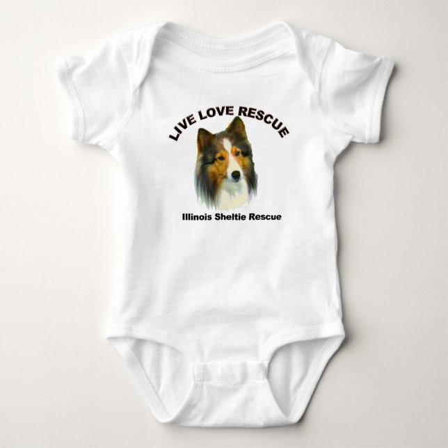 Body Para Bebé Baby Bodysuit Live Love Rescate (Anverso)