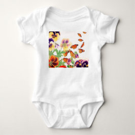 BODY PARA BEBÉ BABY BODYSUIT PARA CHICAS PANSIES Y MARIPOSAS