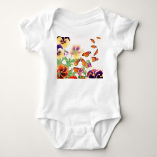 BODY PARA BEBÉ BABY BODYSUIT PARA CHICAS PANSIES Y MARIPOSAS