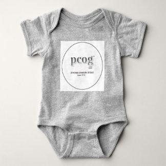 Body Para Bebé Baby bodysuit "PCOG" with scripture & heart