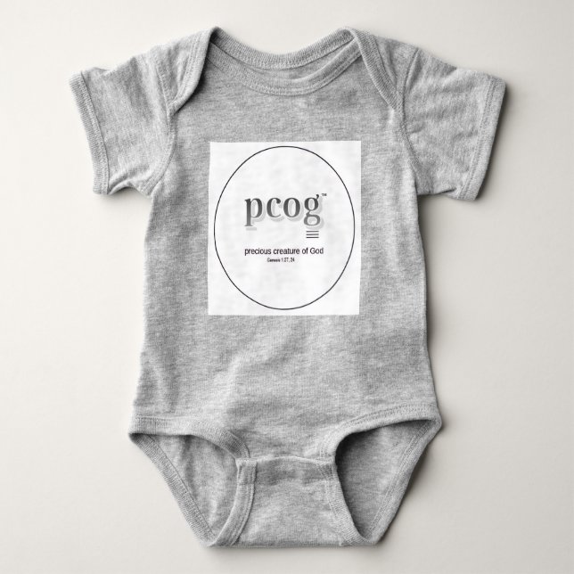 Body Para Bebé Baby bodysuit "PCOG" with scripture & heart (Anverso)
