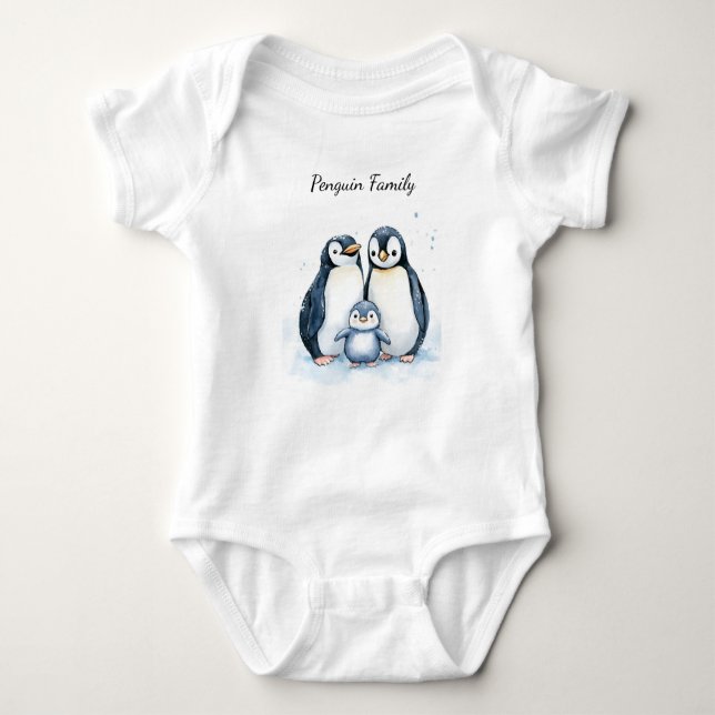 Body Para Bebé Baby Bodysuit | Pingüino personalizado (Anverso)