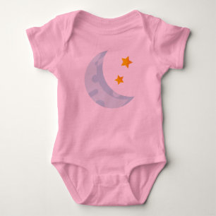 Body Para Bebé Baby Bodysuit with Moon and Stars Print