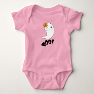 Body Para Bebé Baby Boo Girly Pink Cute Ghost Halloween