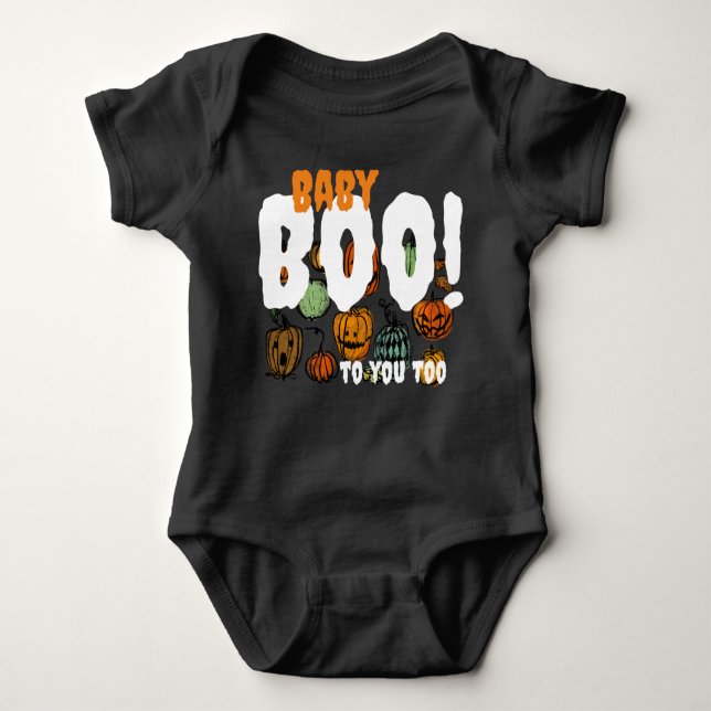 Body Para Bebé ¡Baby Boo! Sombrerería negra de Halloween (Anverso)