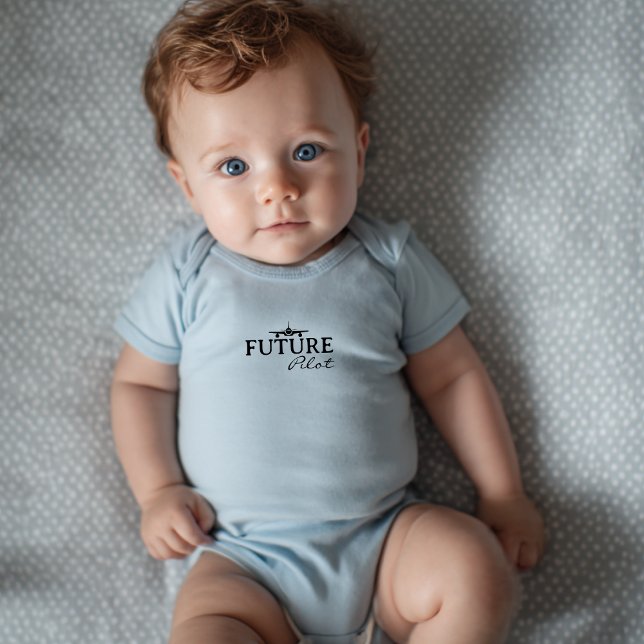 Body Para Bebé Baby Boy Future Pilot Airplane Aviator Minimalist  (Subido por el creador)