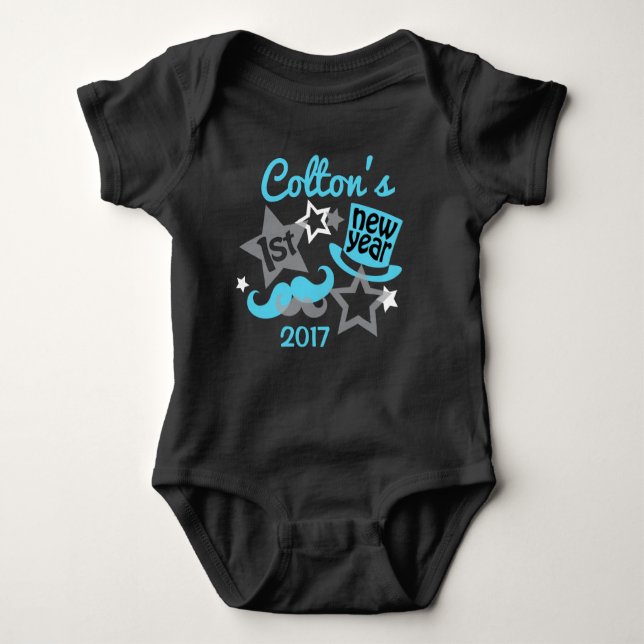 Body Para Bebé Baby Boy My First New Yee Bodysuit Black (Anverso)