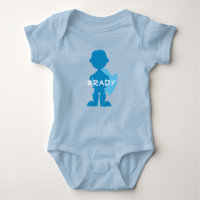 Baby Boy Superhero Blue Silhouette Personalizado
