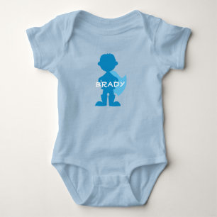 Body Para Bebé Baby Boy Superhero Blue Silhouette Personalizado