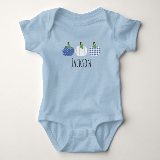 Body Para Bebé Baby Boys Blue Pumpkin Trio (Anverso)