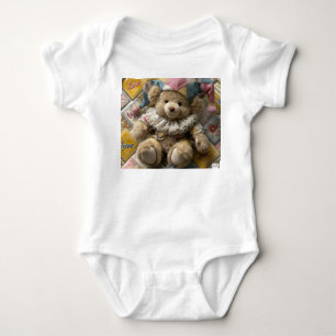 Body Para Bebé Baby clothes, 3D , beige bear with blue   and pink