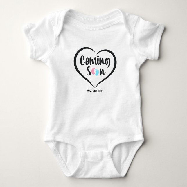 Body Para Bebé Baby Coming Soon Script Twins pregnancy  (Anverso)