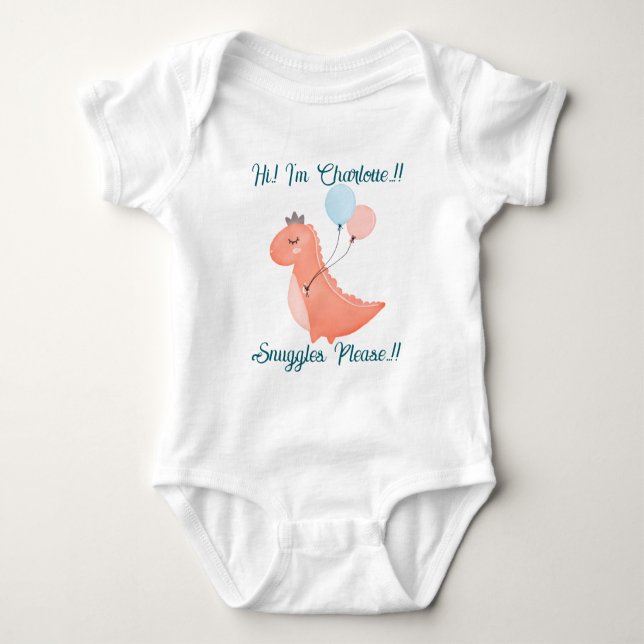Body Para Bebé Baby Dino Birthday (Anverso)