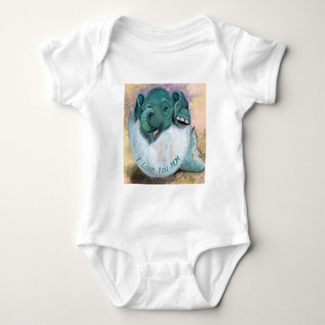 Body Para Bebé Baby Elephant Baby Bodysuit - Te Amo Mamá (Anverso)