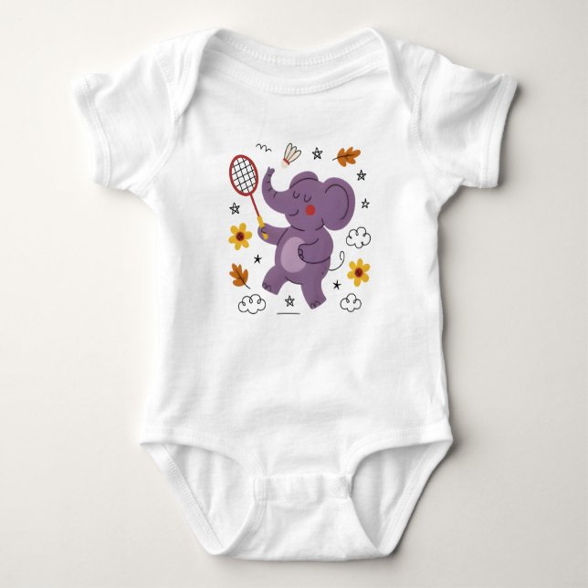 Body Para Bebé Baby elephant fun play  (Anverso)