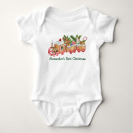 Body Para Bebé Baby First Christmas Gingerbread Train Candy