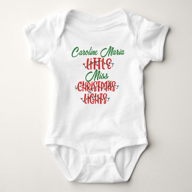 Body Para Bebé Baby First Little Miss Navidades Light Nombre Pers (Anverso)