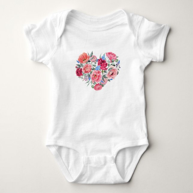Body Para Bebé Baby Floral Cumpleaños Baby Bodysuit (Anverso)