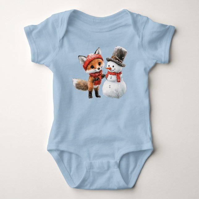 Body Para Bebé Baby Fox y Snowman (Anverso)
