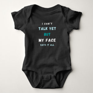 Body Para Bebé Baby Funny Blue and White Text Bodysuit