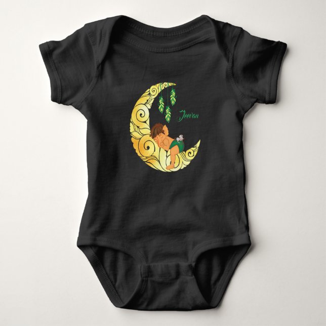 Body Para Bebé Baby Ganesha with the moon (Anverso)