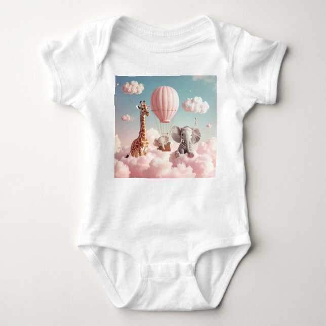 Body Para Bebé Baby Giraffe con todos sus amigos (Anverso)