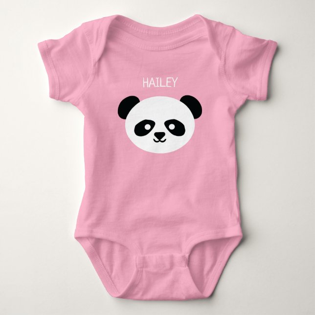 Body Para Bebé Baby Girl Cute Panda Personalizada Kawaii (Anverso)