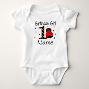 Body Para Bebé Baby Girl Ladybug Primer traje de cumpleaños - Per