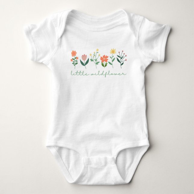 Body Para Bebé Baby Girl Little Wildflower Flor Flor Baby Bodysui (Anverso)
