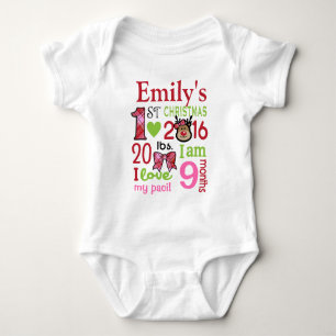 Body Para Bebé Baby Girl My First Christmas Bodysuit Pink