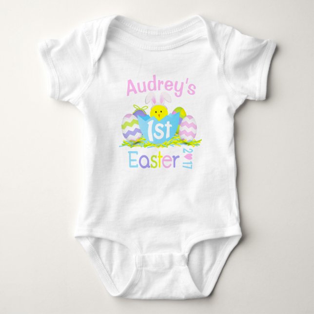 Body Para Bebé Baby Girl My First Easter Bunny Bodysuit (Anverso)
