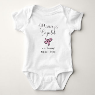 Body Para Bebé Baby Girl Pink Airplane Mommy's Co-Pilot Custom