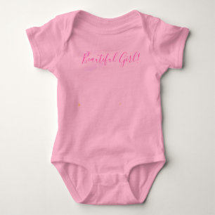 Body Para Bebé Baby Girl Pink Watercolor Baby Shower