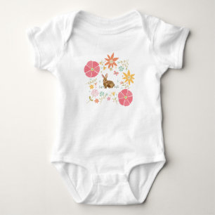 BODY PARA BEBÉ BABY JUMP SUIT 6 MESES BLANCO CON BUNNY MARRÓN