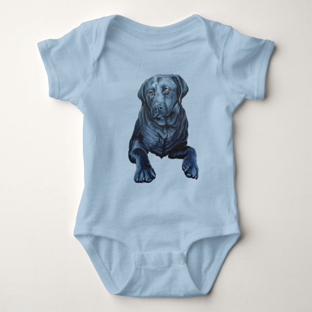Body Para Bebé Baby Labrador Bodysuit Blue Dog Art Baby Gifts (Anverso)