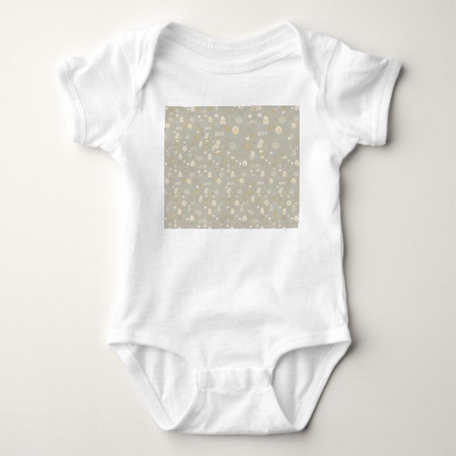 Body Para Bebé Baby Outfit – Gold Hearts & Baby Bottle 2026 Celeb (Anverso)