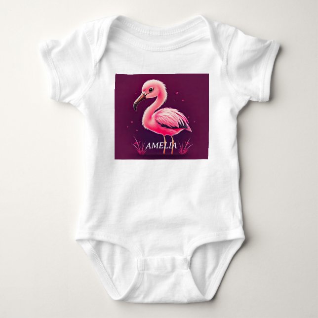 Body Para Bebé Baby Pink Flamingo (Anverso)