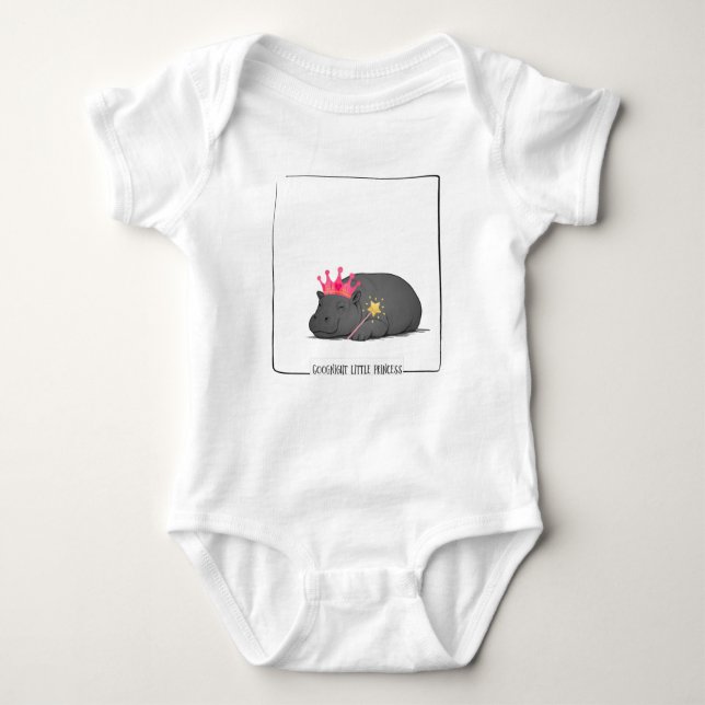 Body Para Bebé Baby Pygmy Hippo - Goodnight Little Princess (Anverso)