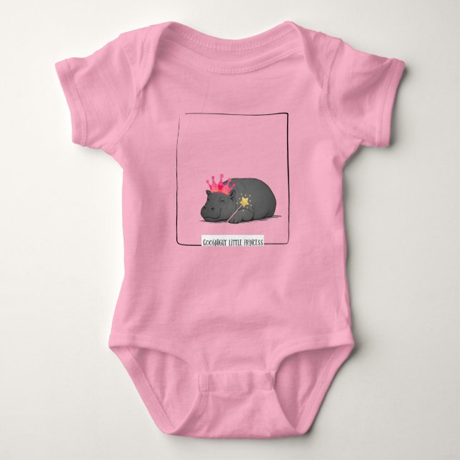 Body Para Bebé Baby Pygmy Hippo Princess Illustration (Anverso)