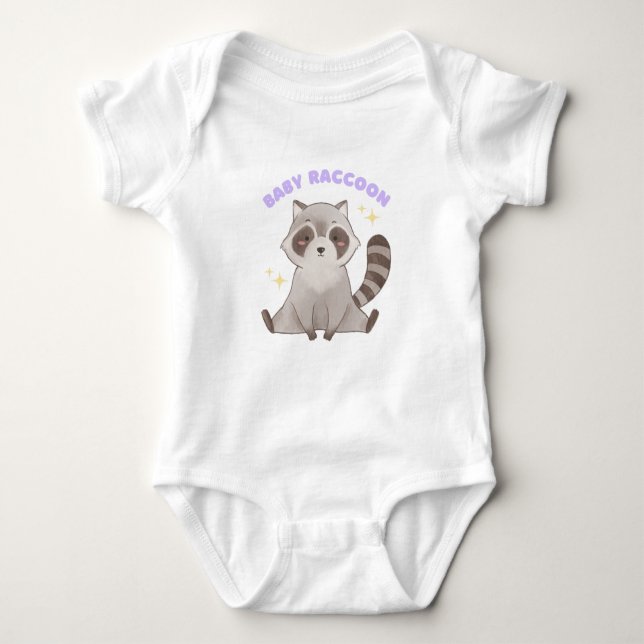 Body Para Bebé Baby Raccoon – Cute Woodland Animal (Anverso)