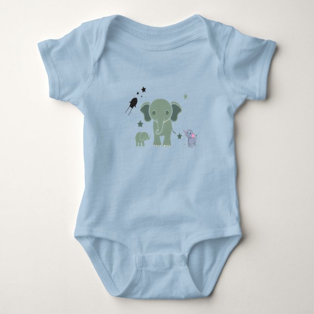 Body Para Bebé baby romper white elephant  (Anverso)