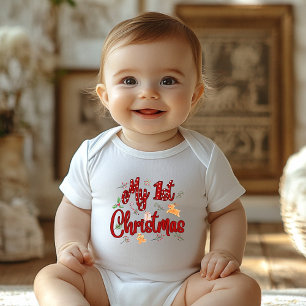 Body Para Bebé Baby’s First Christmas, Cute Reindeer, Candy Canes