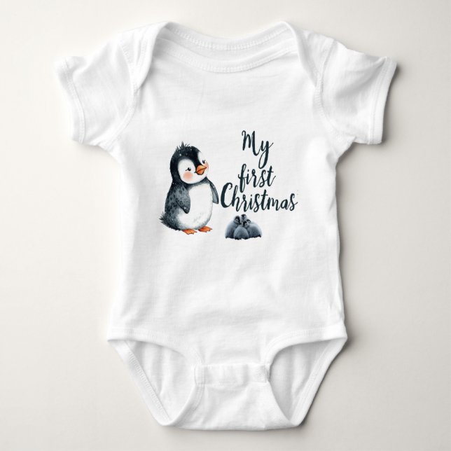 Body Para Bebé Baby’s First Christmas Shirt | Personalized (Anverso)