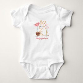 Body Para Bebé Baby´s first Easter Bunny Garden Hand Drawn Design