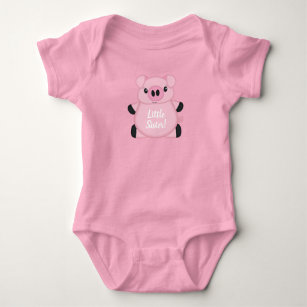 Body Para Bebé Baby Shower de cerdo rosado