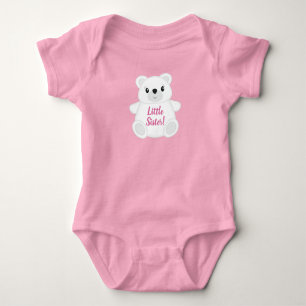 Body Para Bebé Baby Shower de oso polar rosa