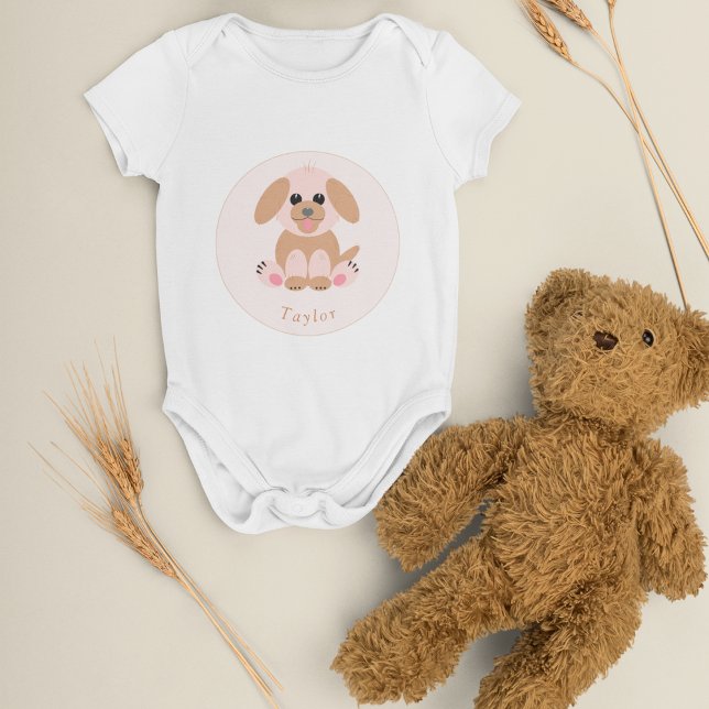 Body Para Bebé Baby Shower Neutral Personalized Puppy (Subido por el creador)